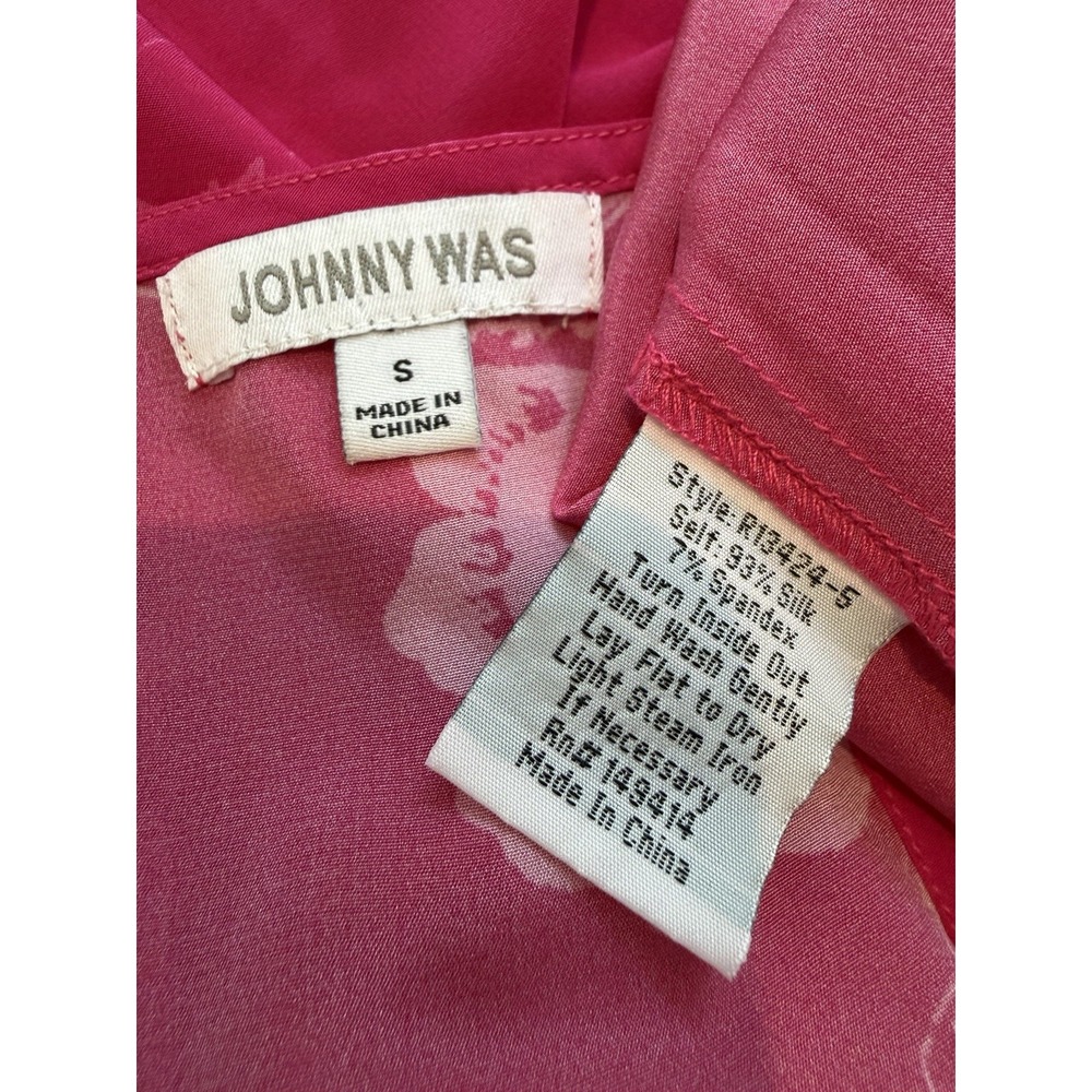 Johnny Was Etta Silk Cami Sz S Pink Floral Tank Top Boho Luxe Blouse Boho - Picture 8 of 8